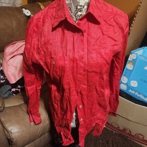 Jordan Vibrant Red Button Down Shirt